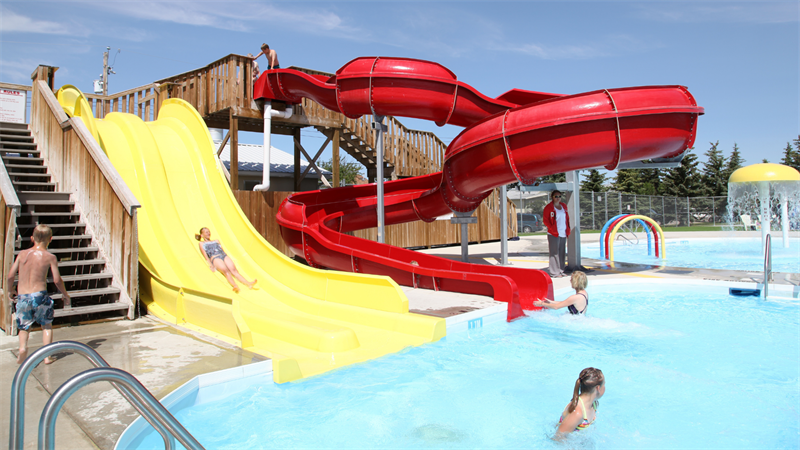 People playing at the pool